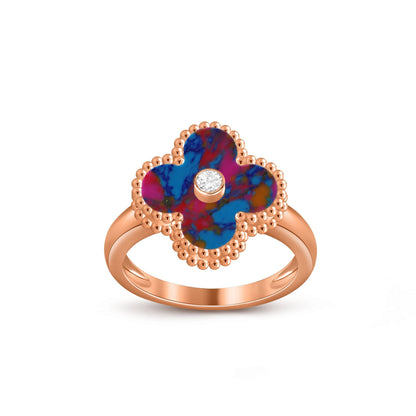 [Saipan]LUCKY CLOVER DIAMOND-ACCENT ROSE GOLD RING COLLECTION