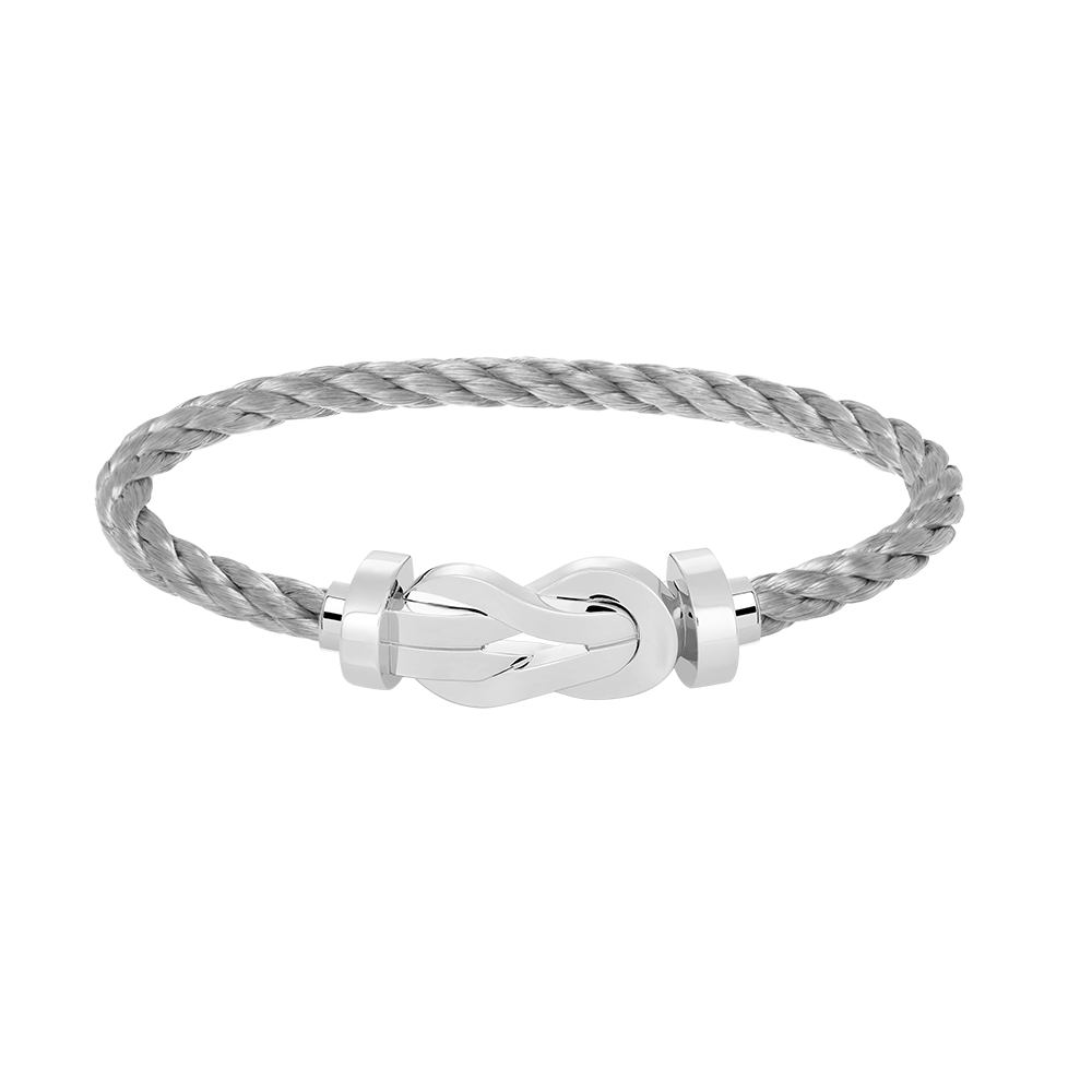 [Saipan]LARGE 8-FIGURE BUCKLE BRACELET - WHITE GOLD