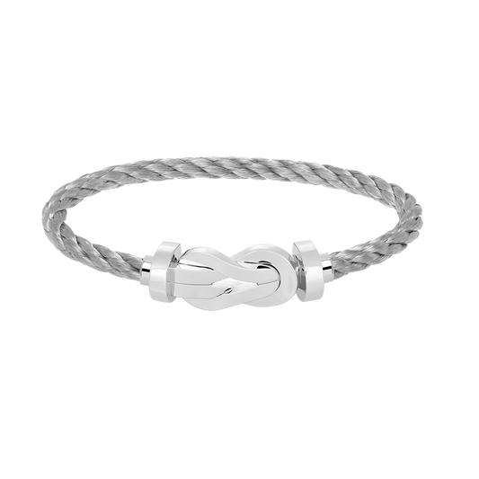 [Saipan]LARGE 8-FIGURE BUCKLE BRACELET - WHITE GOLD