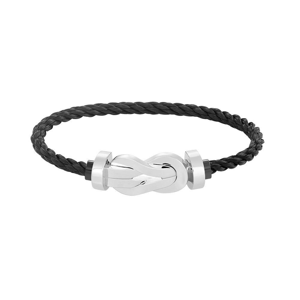 [Saipan]LARGE 8-FIGURE BUCKLE BRACELET - WHITE GOLD