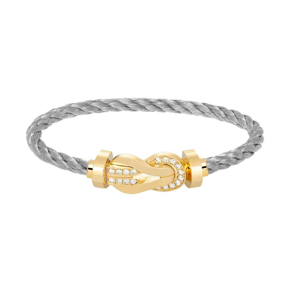 [Saipan]LARGE 8-FIGURE BUCKLE HALF DIAMOND BRACELET - GOLD