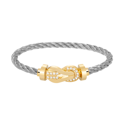 [Saipan]LARGE 8-FIGURE BUCKLE HALF DIAMOND BRACELET - GOLD