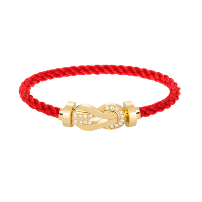 [Saipan]LARGE 8-FIGURE BUCKLE HALF DIAMOND BRACELET - GOLD