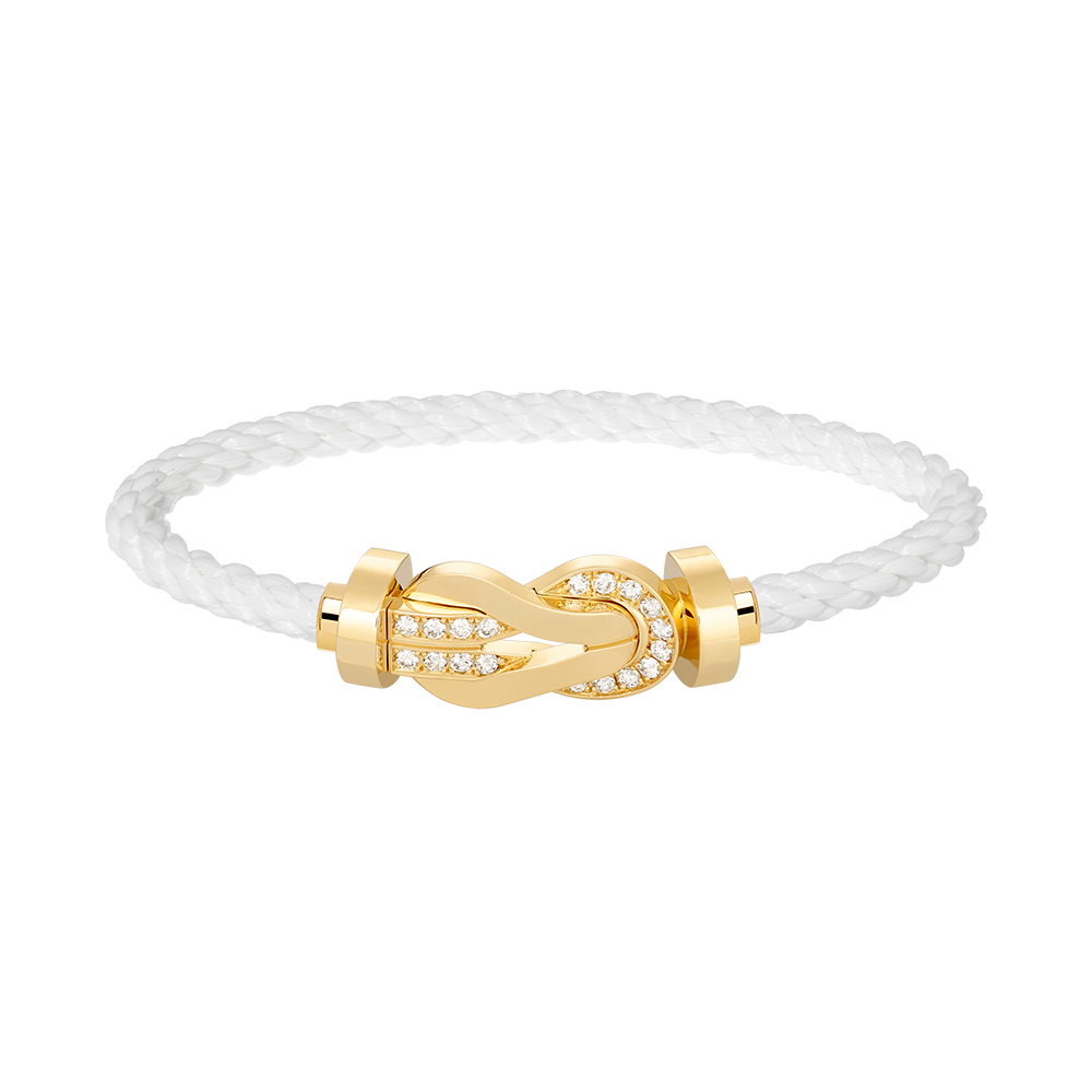 [Saipan]LARGE 8-FIGURE BUCKLE HALF DIAMOND BRACELET - GOLD