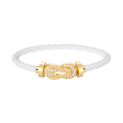 [Saipan]LARGE 8-FIGURE BUCKLE HALF DIAMOND BRACELET - GOLD