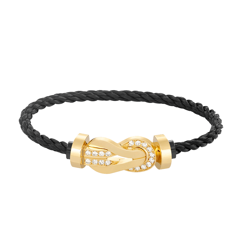 [Saipan]LARGE 8-FIGURE BUCKLE HALF DIAMOND BRACELET - GOLD