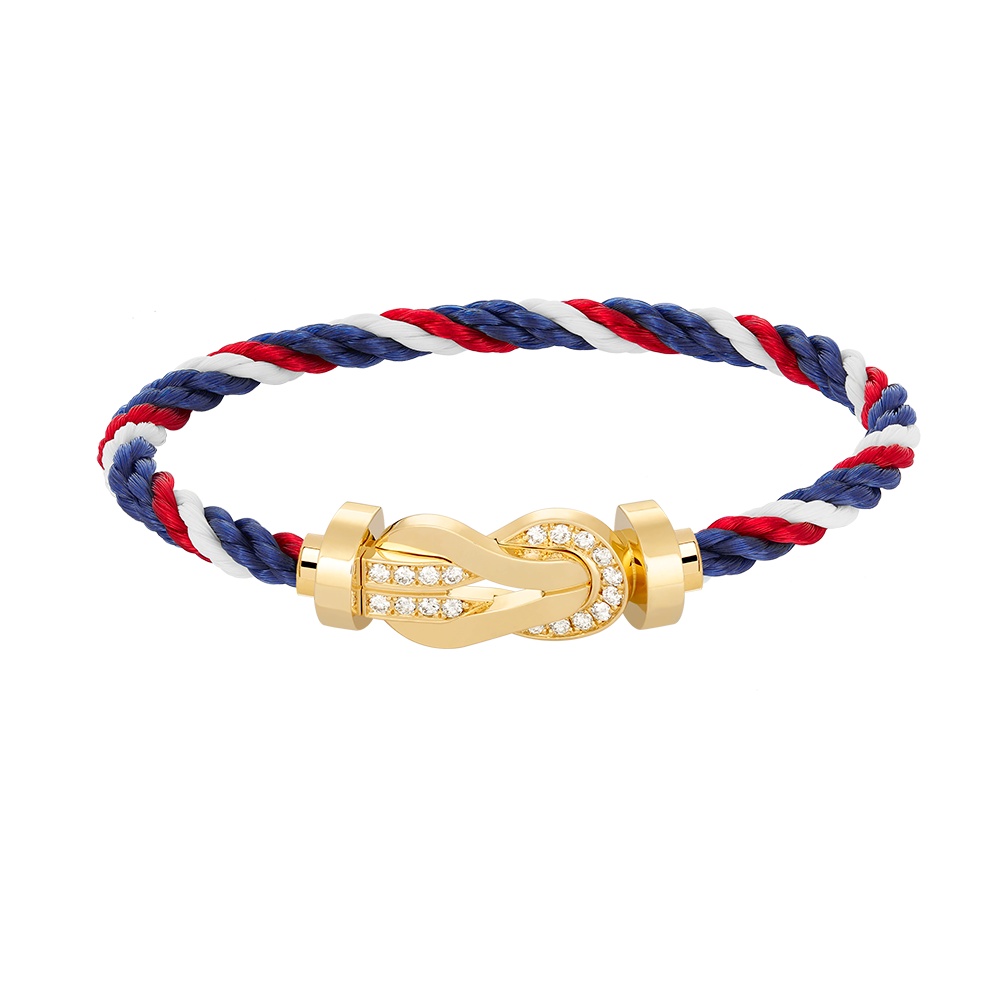 [Saipan]LARGE 8-FIGURE BUCKLE HALF DIAMOND BRACELET - GOLD
