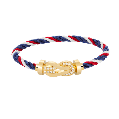 [Saipan]LARGE 8-FIGURE BUCKLE HALF DIAMOND BRACELET - GOLD