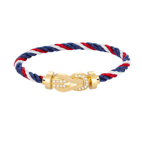 [Saipan]LARGE 8-FIGURE BUCKLE HALF DIAMOND BRACELET - GOLD