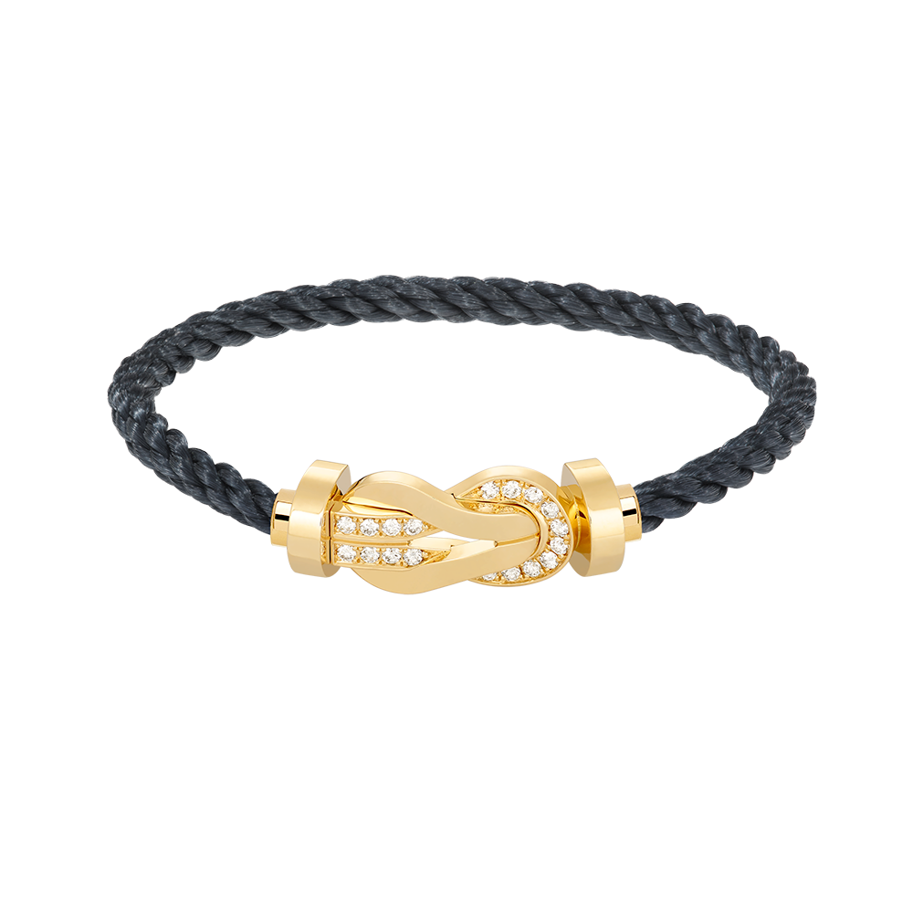 [Saipan]LARGE 8-FIGURE BUCKLE HALF DIAMOND BRACELET - GOLD