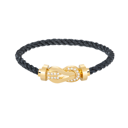 [Saipan]LARGE 8-FIGURE BUCKLE HALF DIAMOND BRACELET - GOLD