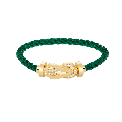 [Saipan]LARGE 8-FIGURE BUCKLE HALF DIAMOND BRACELET - GOLD