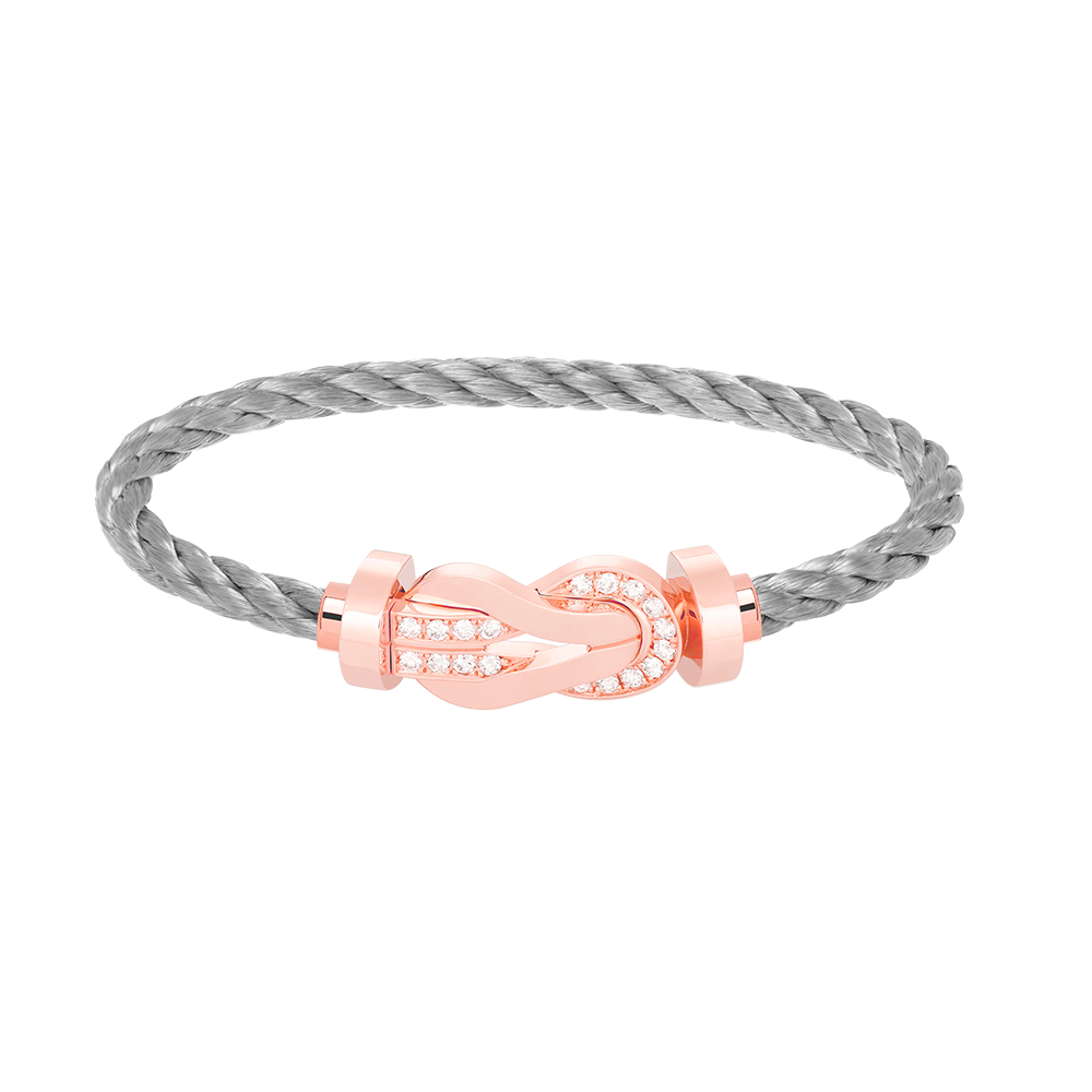 [Saipan]LARGE 8-FIGURE BUCKLE HALF DIAMOND BRACELET - ROSE GOLD