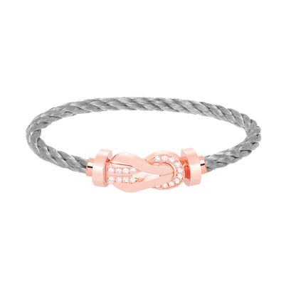 [Saipan]LARGE 8-FIGURE BUCKLE HALF DIAMOND BRACELET - ROSE GOLD