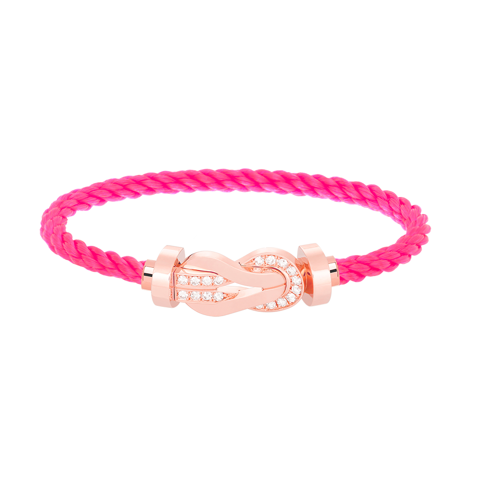 [Saipan]LARGE 8-FIGURE BUCKLE HALF DIAMOND BRACELET - ROSE GOLD