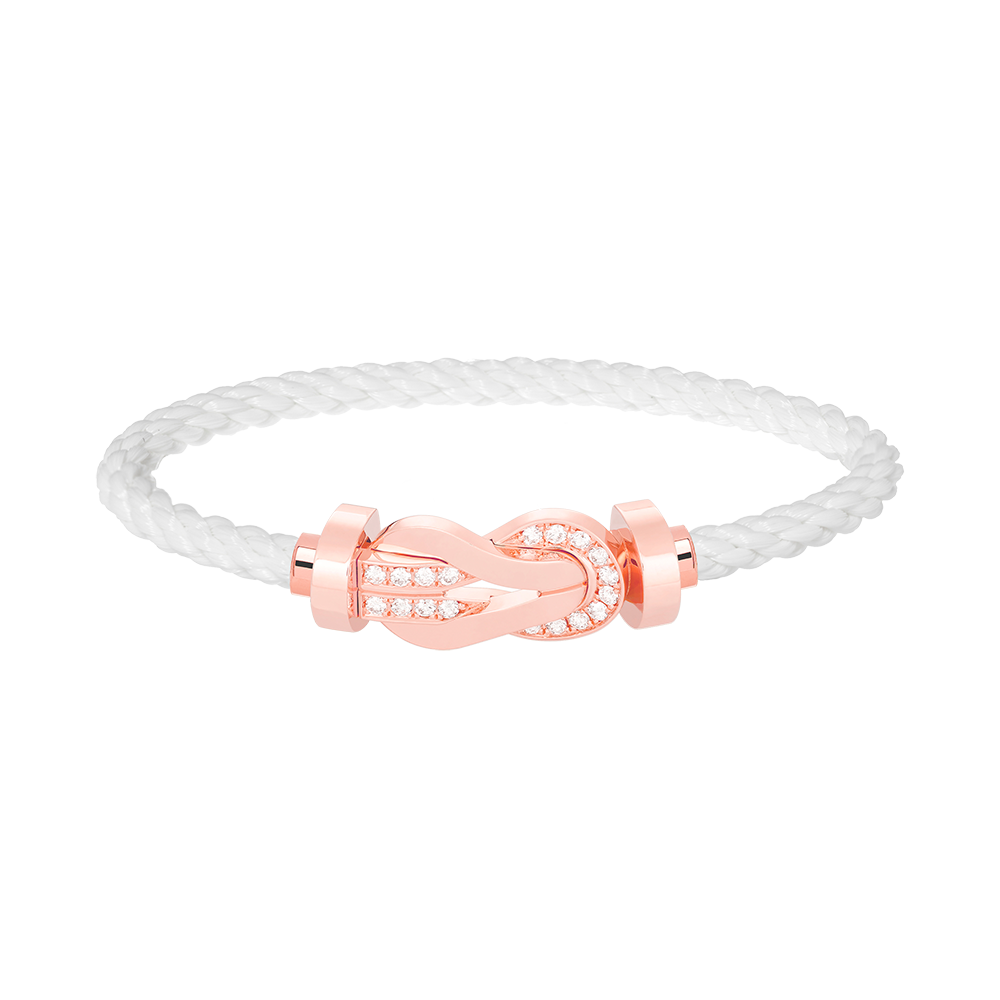 [Saipan]LARGE 8-FIGURE BUCKLE HALF DIAMOND BRACELET - ROSE GOLD
