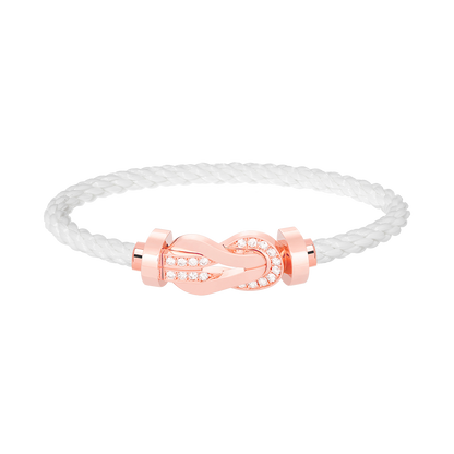 [Saipan]LARGE 8-FIGURE BUCKLE HALF DIAMOND BRACELET - ROSE GOLD