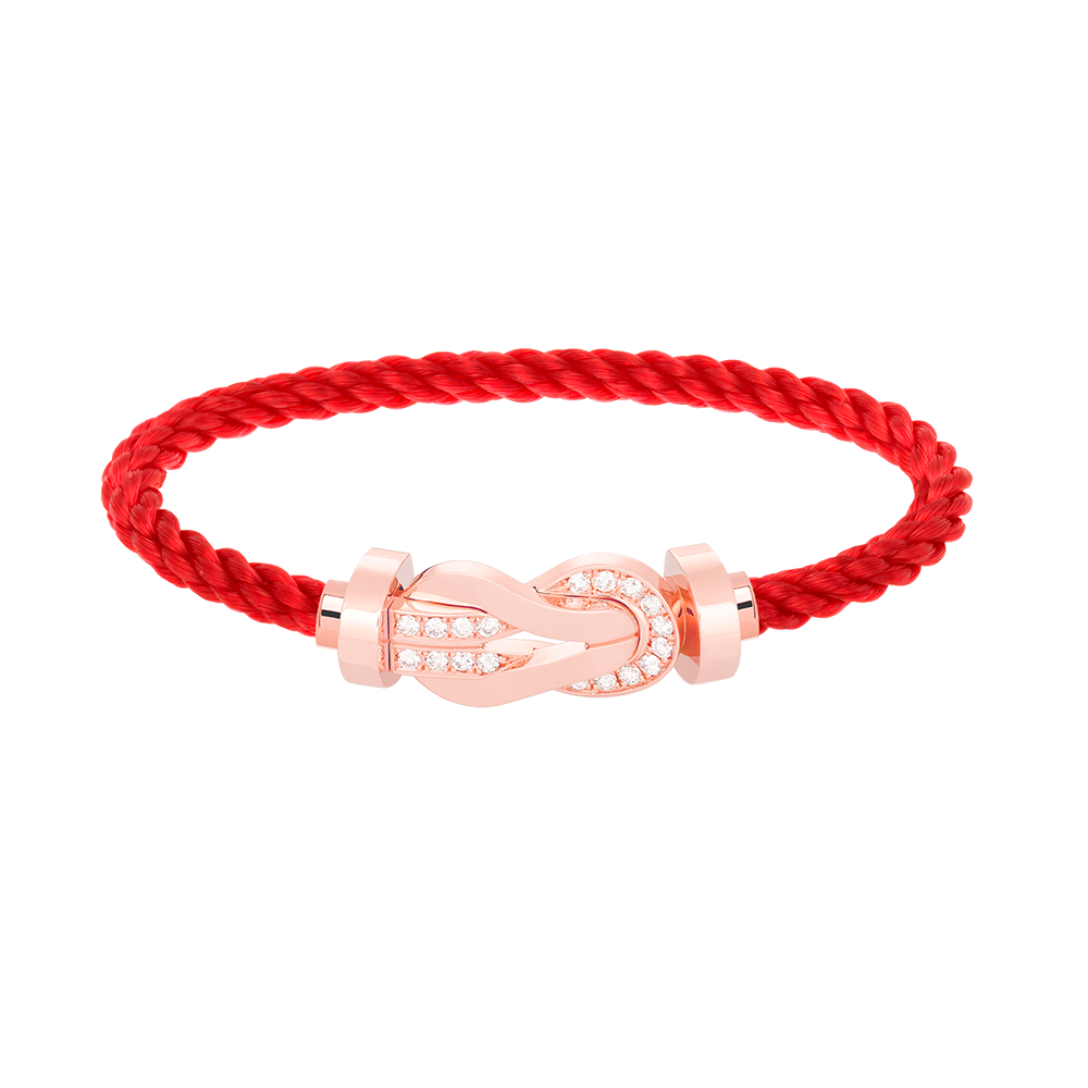 [Saipan]LARGE 8-FIGURE BUCKLE HALF DIAMOND BRACELET - ROSE GOLD