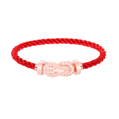 [Saipan]LARGE 8-FIGURE BUCKLE HALF DIAMOND BRACELET - ROSE GOLD