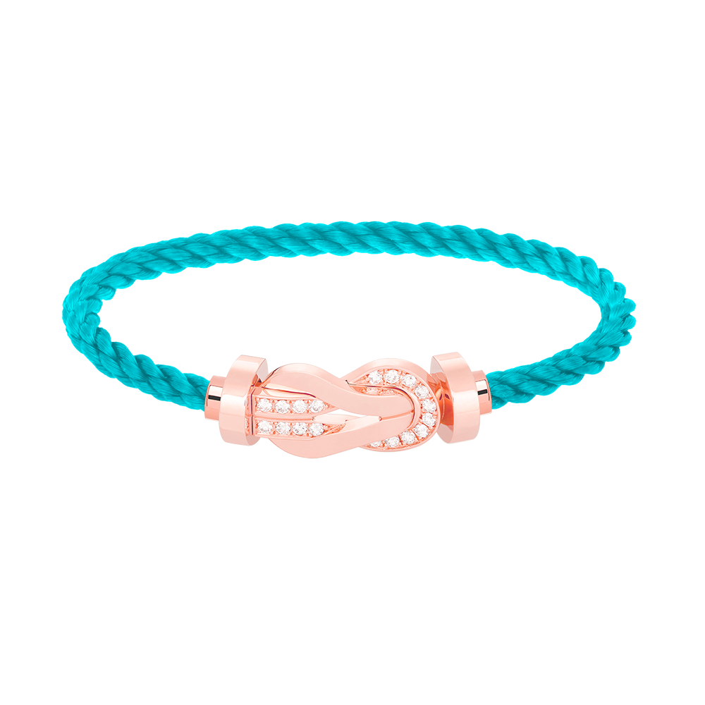 [Saipan]LARGE 8-FIGURE BUCKLE HALF DIAMOND BRACELET - ROSE GOLD