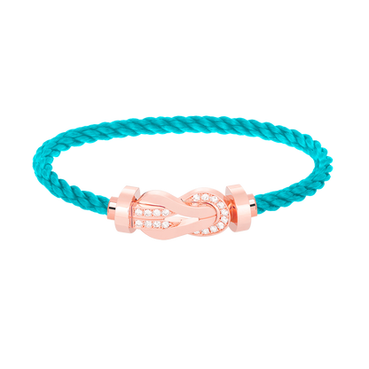 [Saipan]LARGE 8-FIGURE BUCKLE HALF DIAMOND BRACELET - ROSE GOLD
