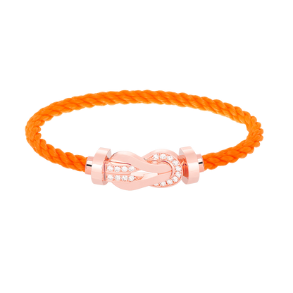 [Saipan]LARGE 8-FIGURE BUCKLE HALF DIAMOND BRACELET - ROSE GOLD