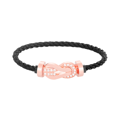 [Saipan]LARGE 8-FIGURE BUCKLE HALF DIAMOND BRACELET - ROSE GOLD
