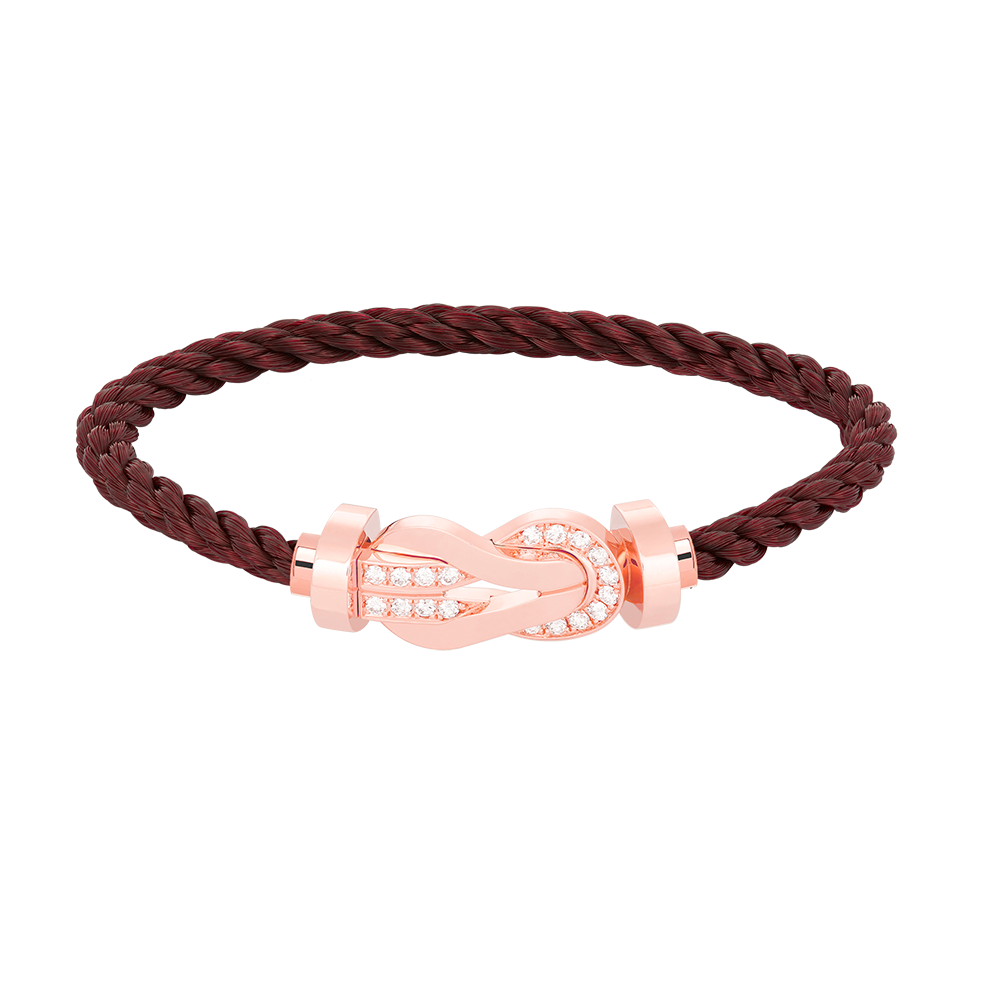 [Saipan]LARGE 8-FIGURE BUCKLE HALF DIAMOND BRACELET - ROSE GOLD