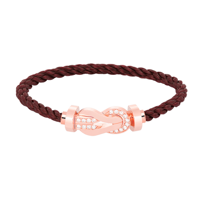 [Saipan]LARGE 8-FIGURE BUCKLE HALF DIAMOND BRACELET - ROSE GOLD