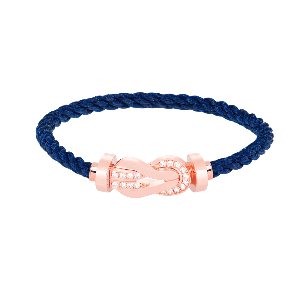 [Saipan]LARGE 8-FIGURE BUCKLE HALF DIAMOND BRACELET - ROSE GOLD