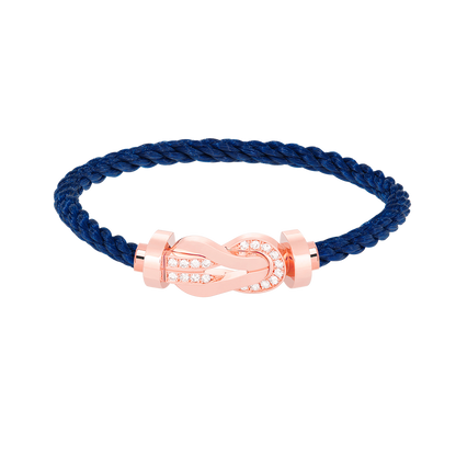 [Saipan]LARGE 8-FIGURE BUCKLE HALF DIAMOND BRACELET - ROSE GOLD
