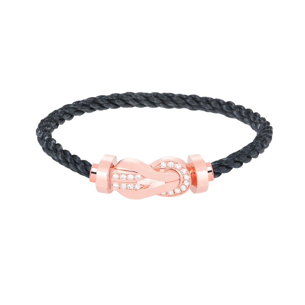 [Saipan]LARGE 8-FIGURE BUCKLE HALF DIAMOND BRACELET - ROSE GOLD