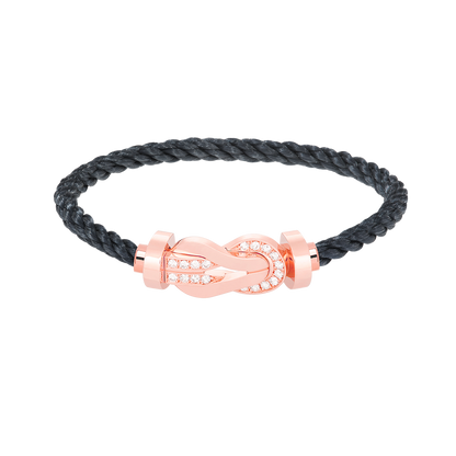 [Saipan]LARGE 8-FIGURE BUCKLE HALF DIAMOND BRACELET - ROSE GOLD