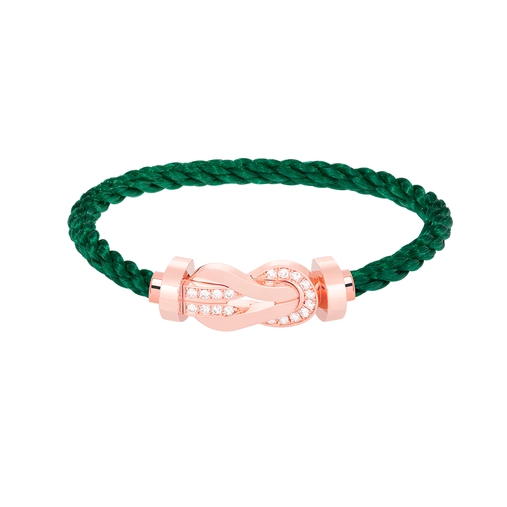 [Saipan]LARGE 8-FIGURE BUCKLE HALF DIAMOND BRACELET - ROSE GOLD
