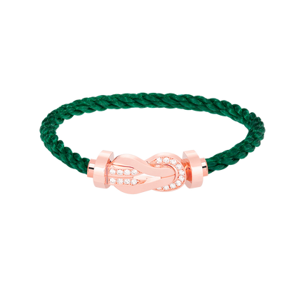 [Saipan]LARGE 8-FIGURE BUCKLE HALF DIAMOND BRACELET - ROSE GOLD