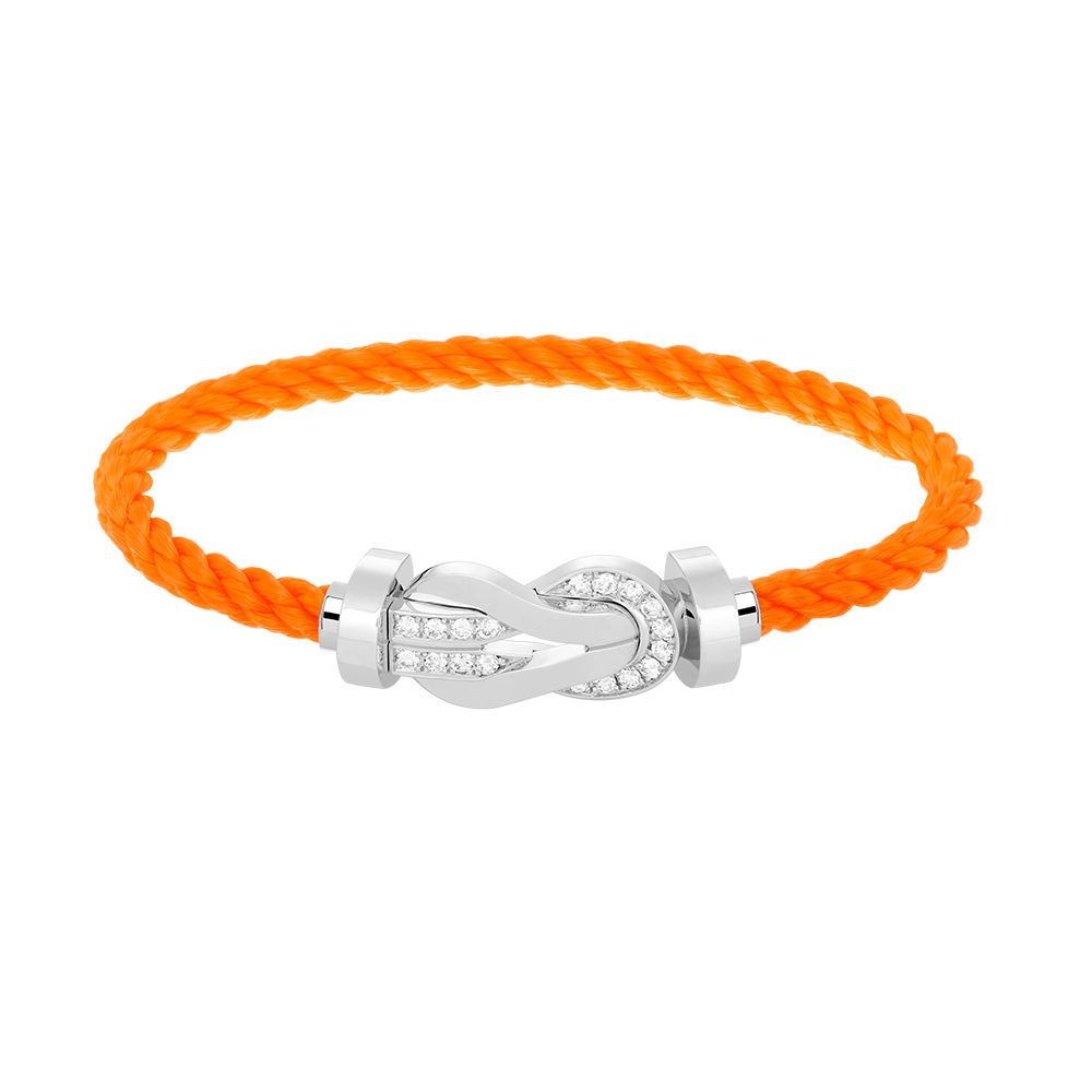 [Saipan]LARGE 8-FIGURE BUCKLE HALF DIAMOND BRACELET - WHITE GOLD