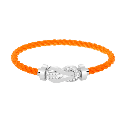 [Saipan]LARGE 8-FIGURE BUCKLE HALF DIAMOND BRACELET - WHITE GOLD