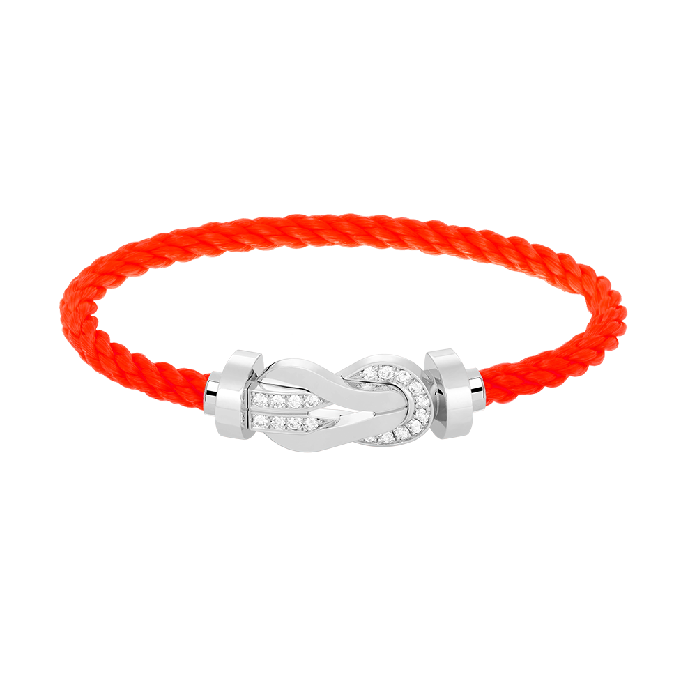 [Saipan]LARGE 8-FIGURE BUCKLE HALF DIAMOND BRACELET - WHITE GOLD