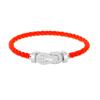 [Saipan]LARGE 8-FIGURE BUCKLE HALF DIAMOND BRACELET - WHITE GOLD