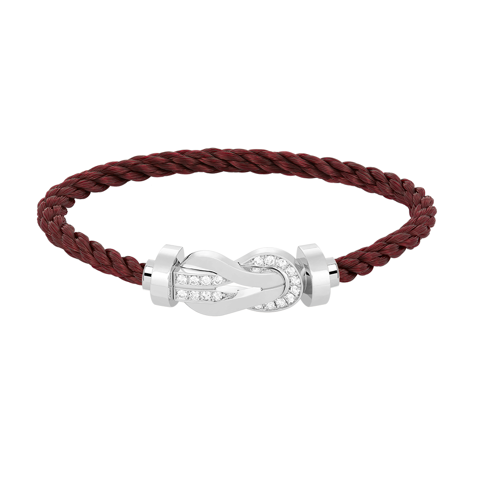 [Saipan]LARGE 8-FIGURE BUCKLE HALF DIAMOND BRACELET - WHITE GOLD