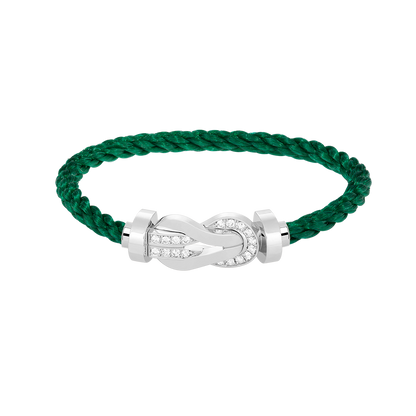 [Saipan]LARGE 8-FIGURE BUCKLE HALF DIAMOND BRACELET - WHITE GOLD