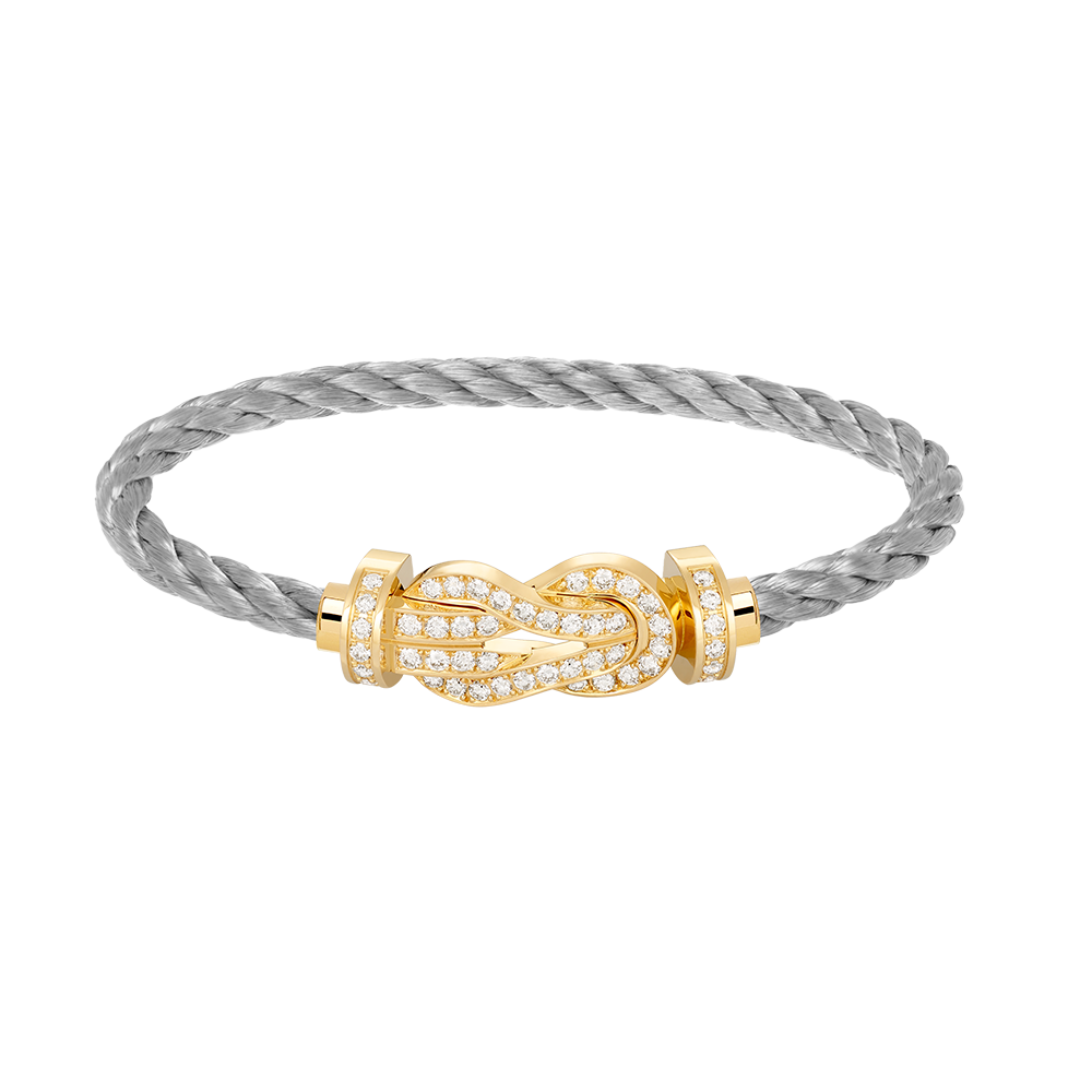 [Saipan]LARGE 8-FIGURE BUCKLE FULL DIAMOND BRACELET - GOLD