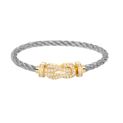 [Saipan]LARGE 8-FIGURE BUCKLE FULL DIAMOND BRACELET - GOLD