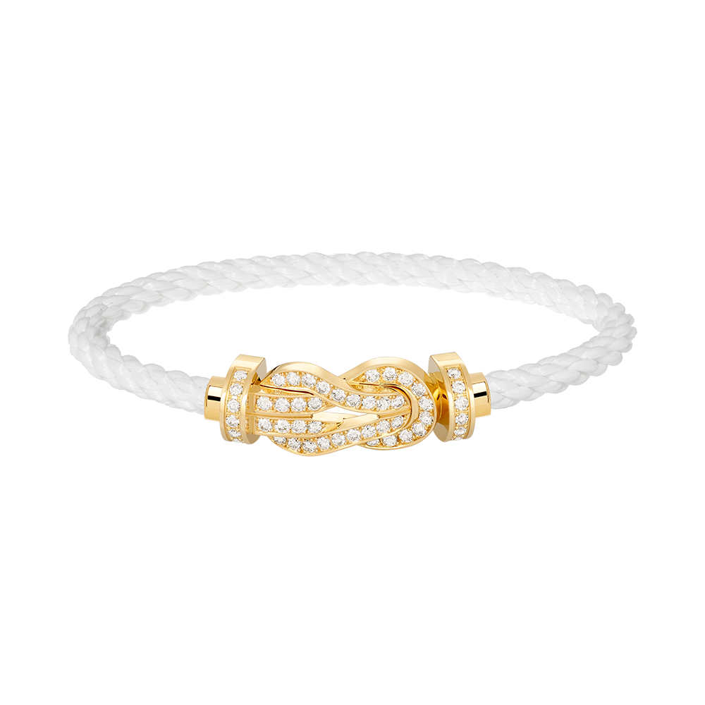 [Saipan]LARGE 8-FIGURE BUCKLE FULL DIAMOND BRACELET - GOLD