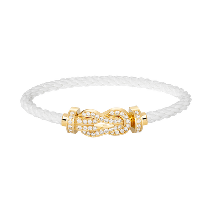 [Saipan]LARGE 8-FIGURE BUCKLE FULL DIAMOND BRACELET - GOLD