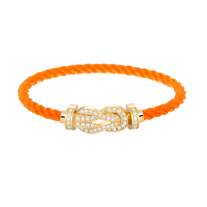 [Saipan]LARGE 8-FIGURE BUCKLE FULL DIAMOND BRACELET - GOLD