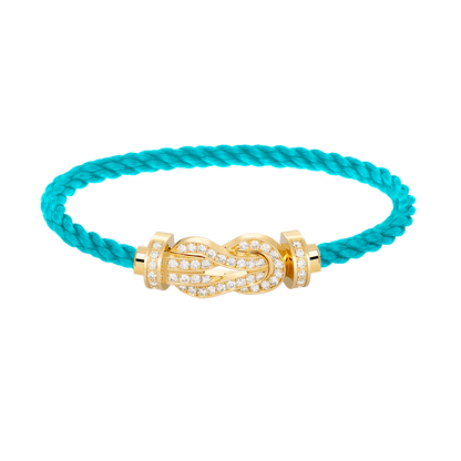 [Saipan]LARGE 8-FIGURE BUCKLE FULL DIAMOND BRACELET - GOLD