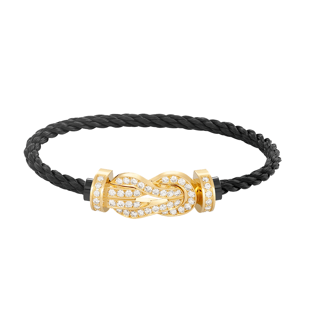 [Saipan]LARGE 8-FIGURE BUCKLE FULL DIAMOND BRACELET - GOLD
