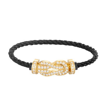 [Saipan]LARGE 8-FIGURE BUCKLE FULL DIAMOND BRACELET - GOLD