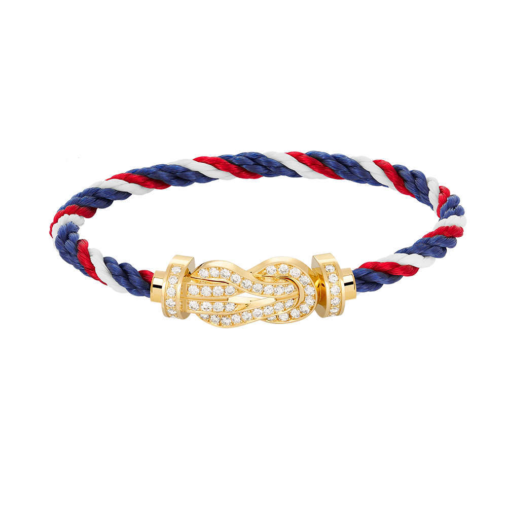 [Saipan]LARGE 8-FIGURE BUCKLE FULL DIAMOND BRACELET - GOLD